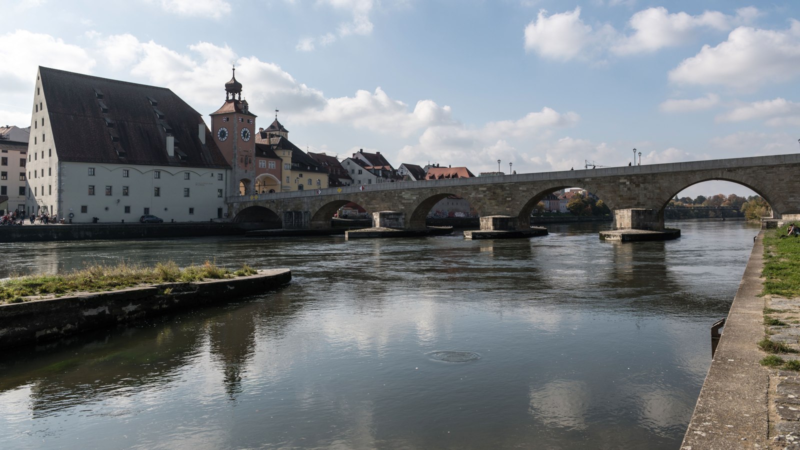 Stone Bridge across the Danube in Regensburg