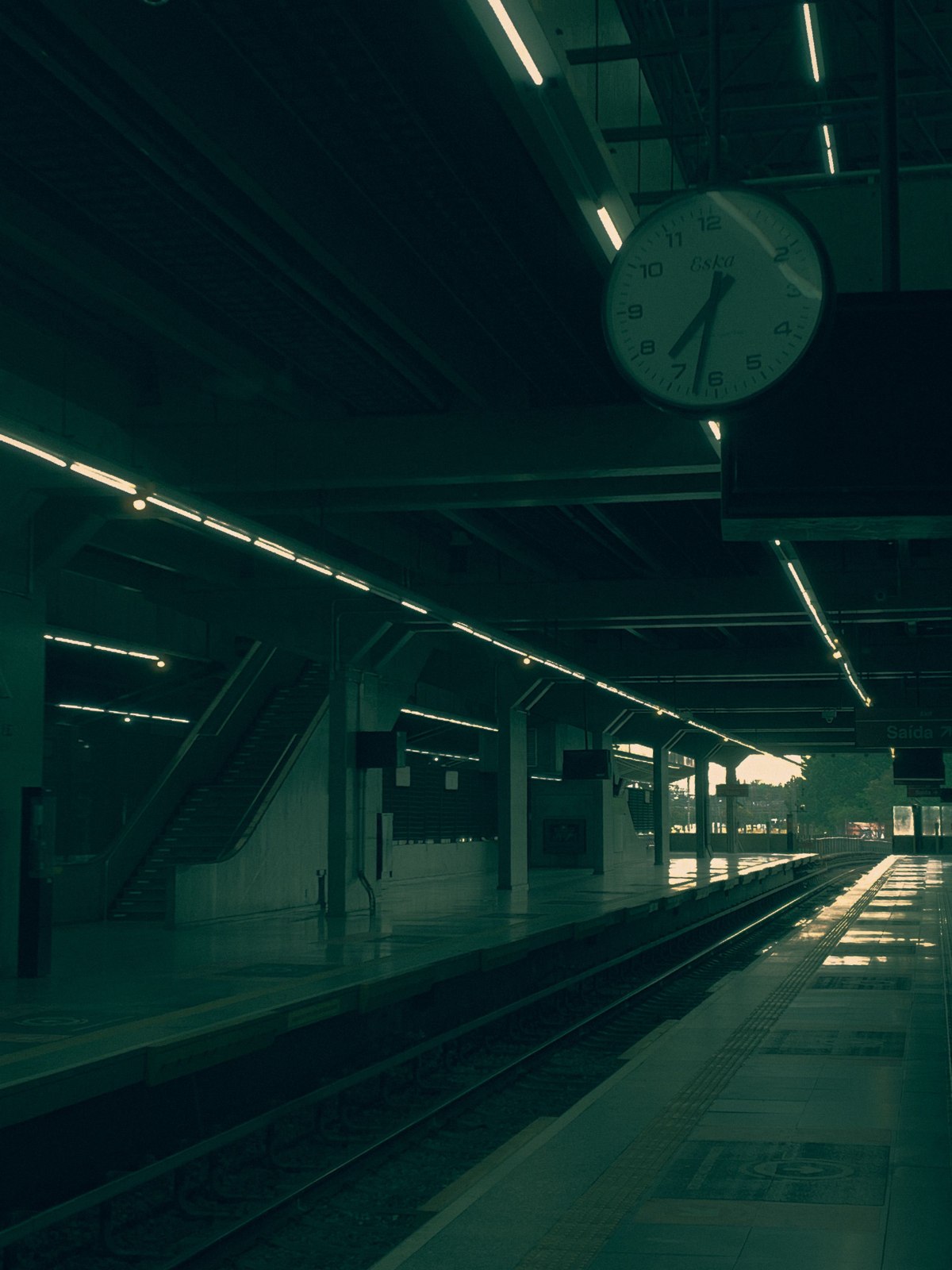 Clock inside a railway station
