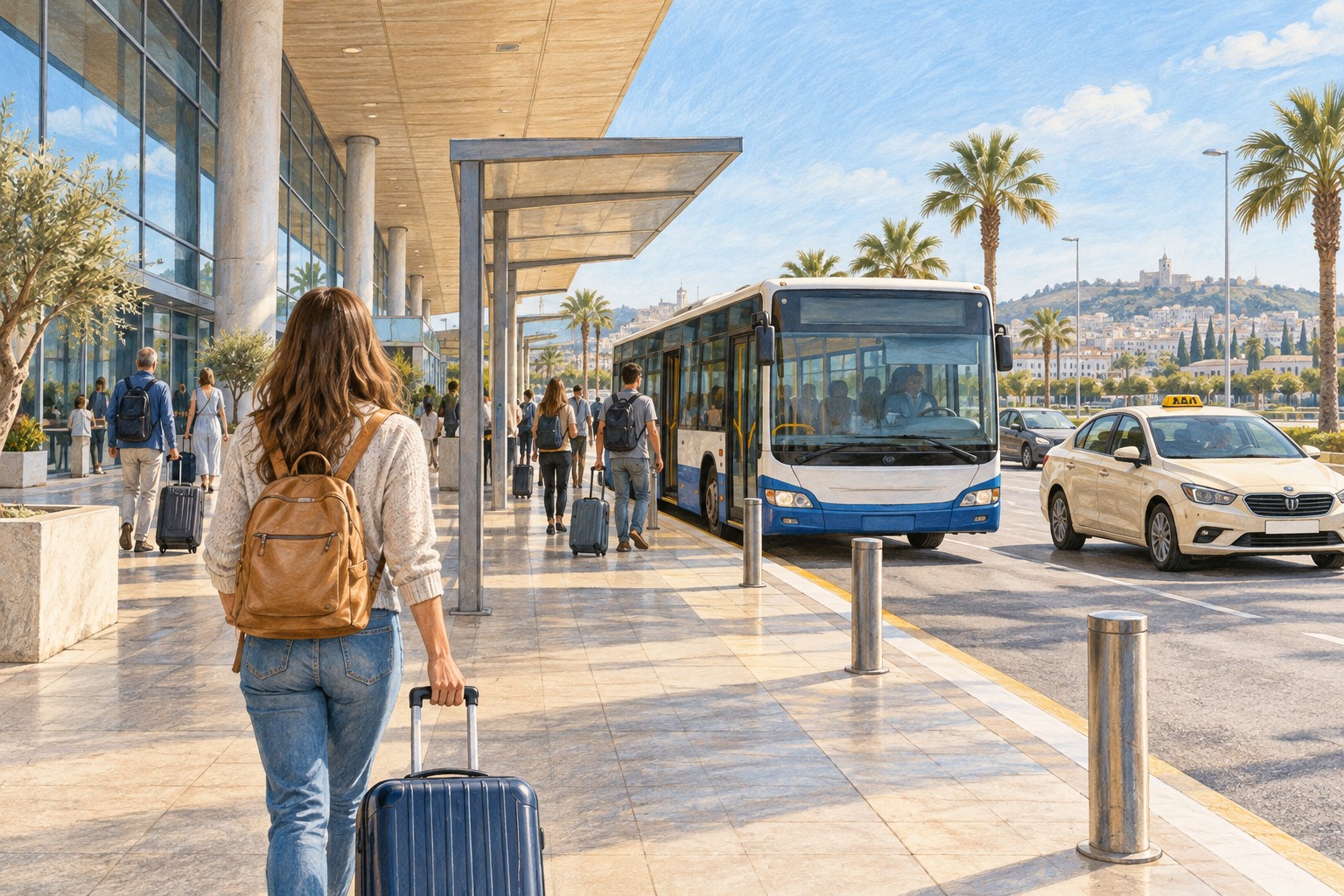 Airport transfer choices outside arrivals