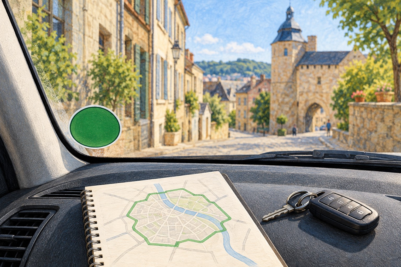 Checking an environmental zone before driving
