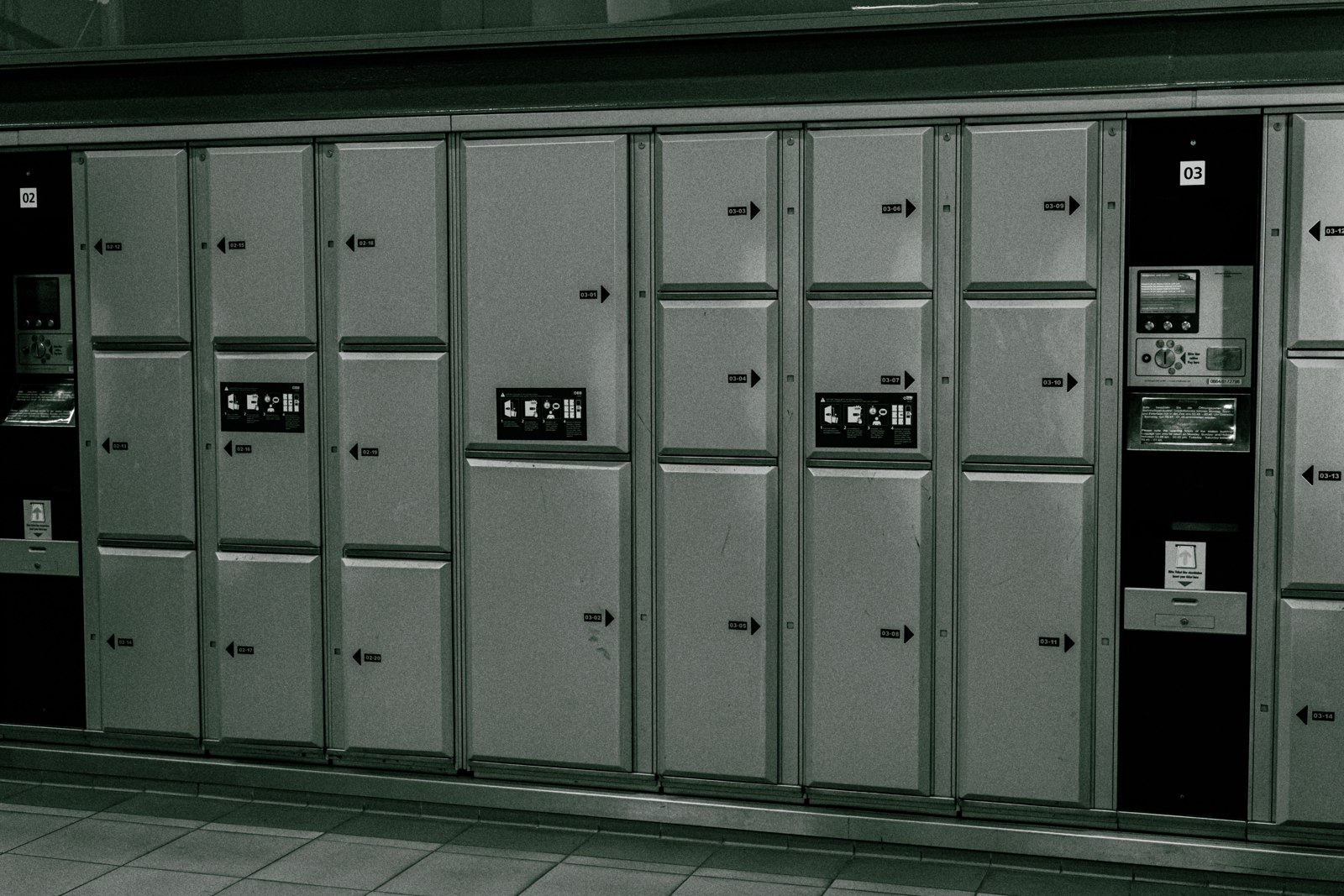 Luggage lockers at a station
