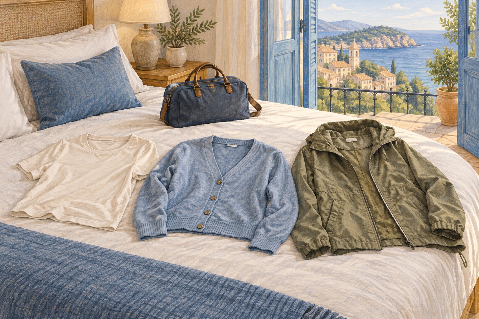 Three clothing layers for changing weather