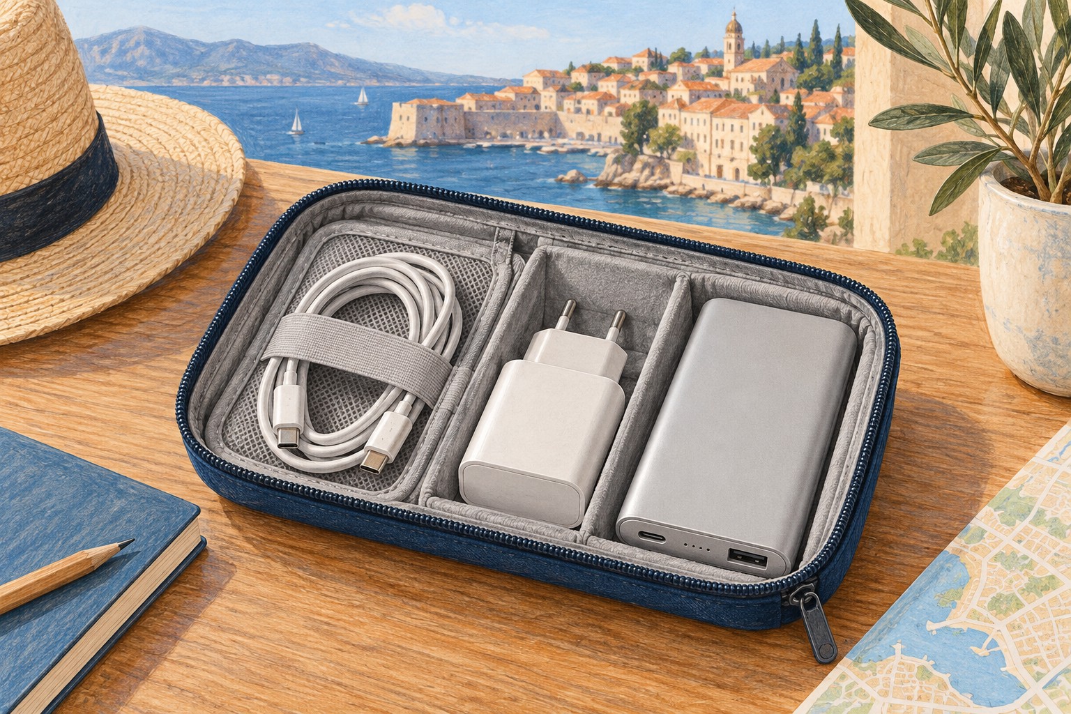 Compact electronics pouch