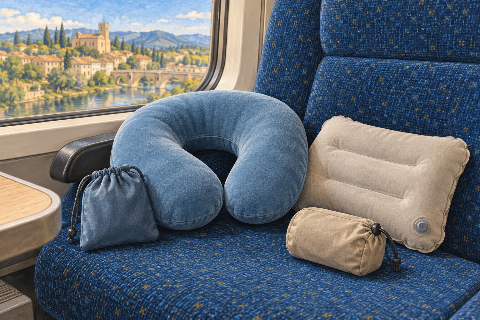 Travel pillows and their packed size