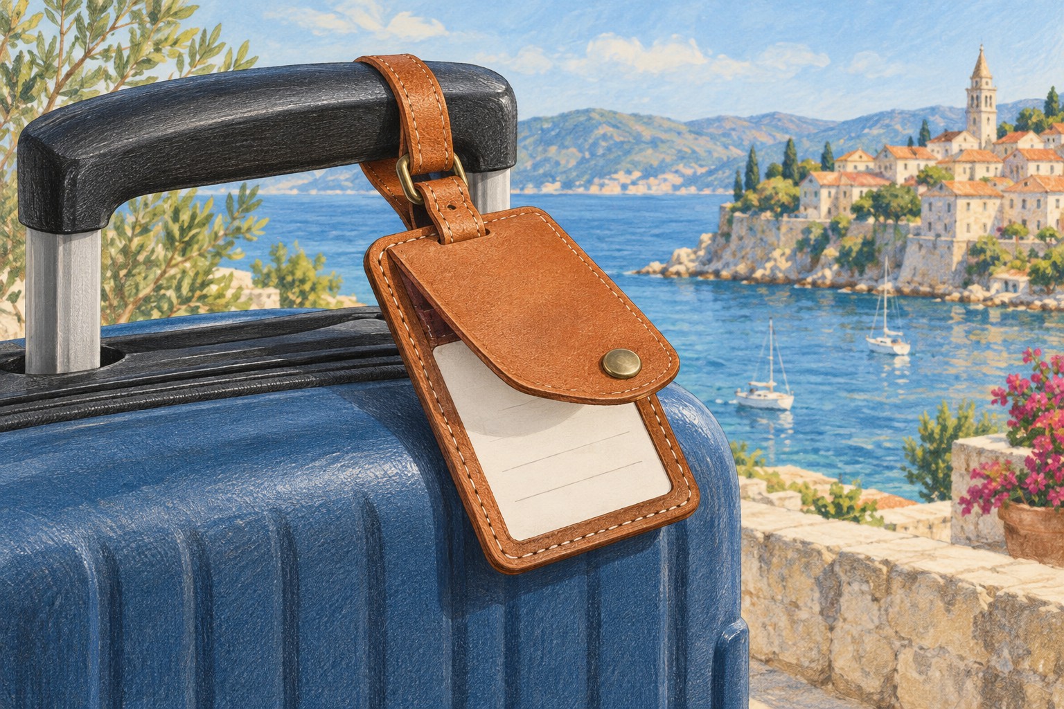 Luggage tag with privacy flap