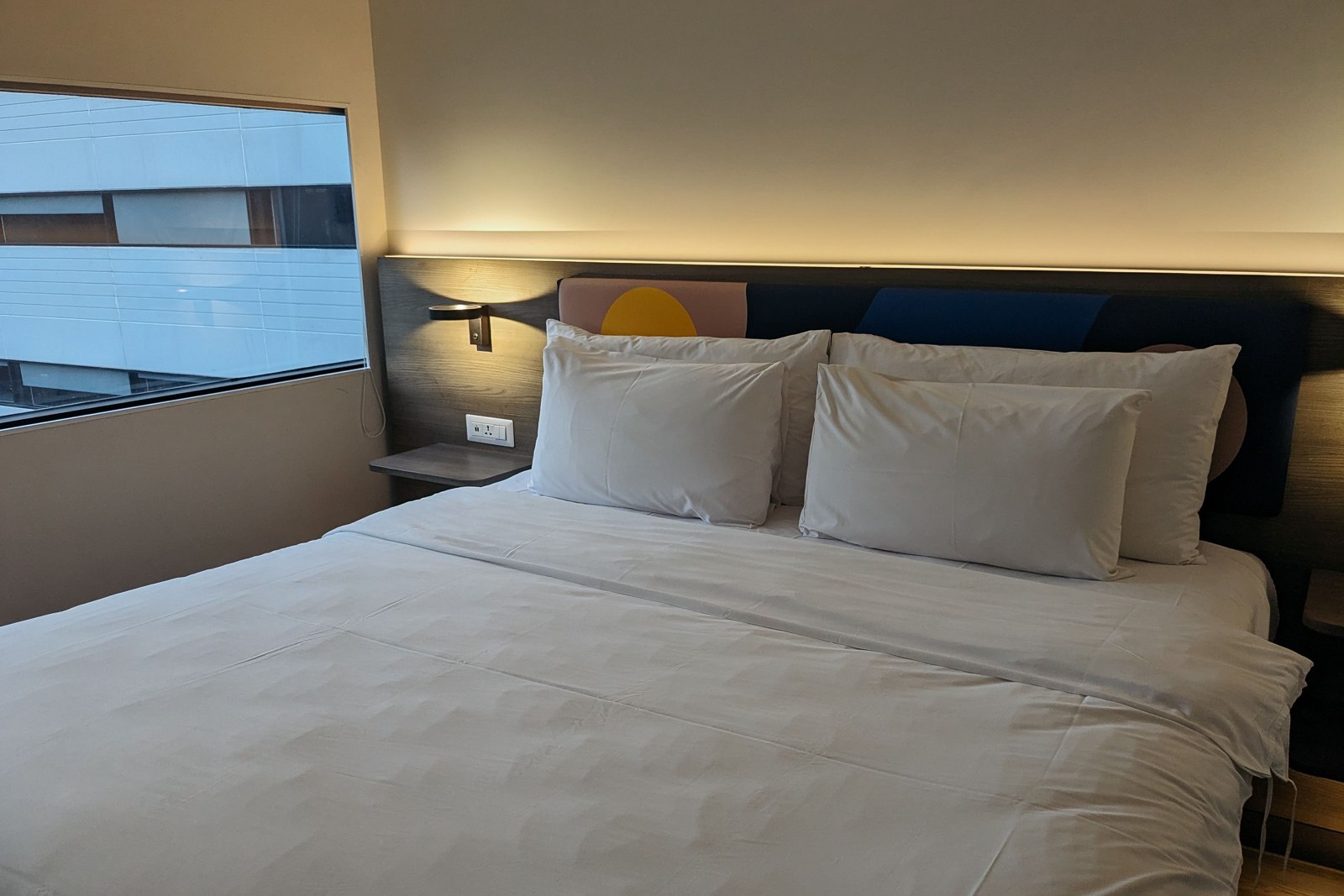 Hotel bedroom with a window