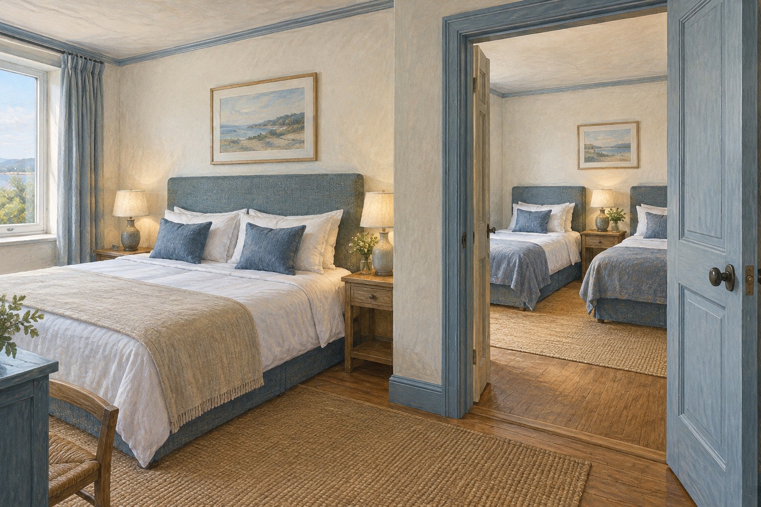 Hotel rooms with an internal connecting door