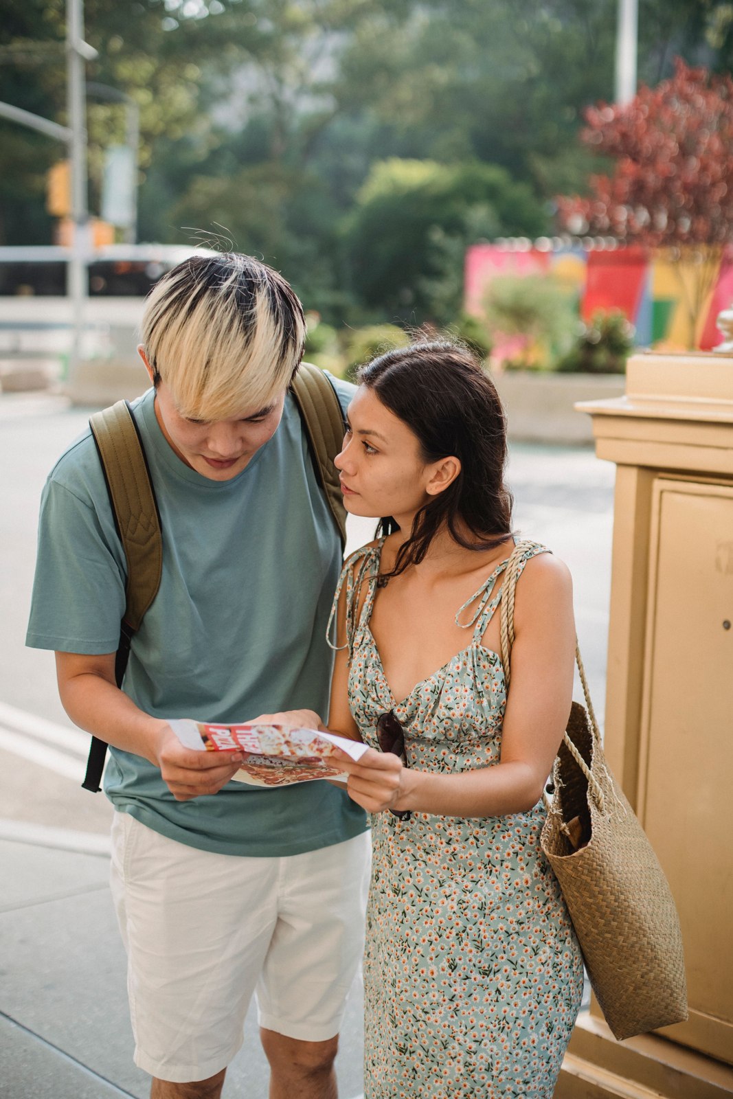 Couple looking at a city map